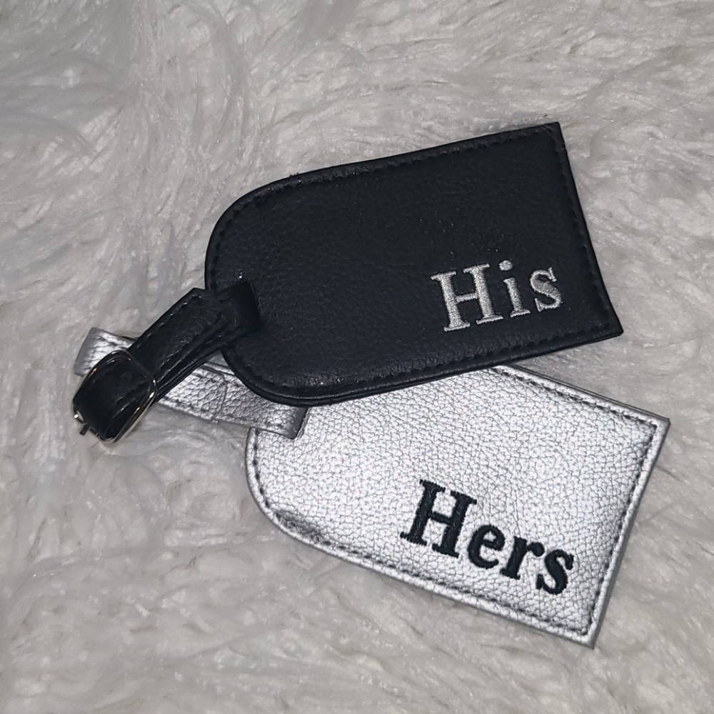 ⭕5/$25⭕ New! His & Hers Pebbled Luggage Tags